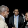 Winston Sill / Freelance Photographer
Dr. Raymond Brown (left), US Deputy Chief of Mission and Opposition Leader Andrew Holness (centre) chats with US Ambassador Pamella Bridgewater US Ambassador Pamela Bridgewater at a presidential election watch reception held at the ambassador's Paddington Terrace residence last night.