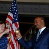 Winston Sill/Freelance Photographer
Chargé d'affaires Elisabeth 'Lee' Martinez toasting with Minister of National Security Peter Bunting at The United States of America Embassy host 238th  Anniversary  of Independence Reception.