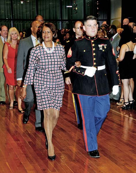 Winston Sill/Freelance Photographer
Dressed to the nine ingorgeous  patriotic colours ( red white and blue), United States  Ambassador to Jamaica Pamela Bridewater escorted by ** Newman led the march officially starts the Embassy's fourth of July celebrations.


...........................................................................
United States Ambassador Pamela Bridgewater host America Independence Day Reception, held at Bank of Jamaica,  Downtown, Kingston on Thursday July 4, 2013.