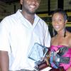 Colin Hamilton/freelance photographer
Male and Female student athletes of the year Shelly-Ann Fraser and Chadwick Parsons during UTECH Annual Sports Awards Ceremony at the Alfred?Sangster Auditorium on Thursday February 11, 2010.