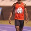 Ricardo Makyn/Staff Photographer.
Jason Young of UWI winner of the Mens College 100 Meter   at the Utech Classics held at the National Stadium on Saturday 15.4.2012