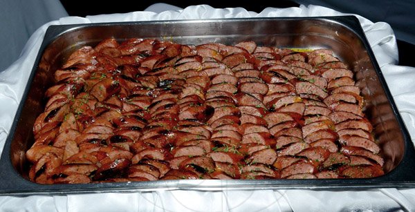 Winston Sill/Freelance Photographer

The delicious turkey jerk sausage in mango chilli sauce served by Top Shelf Catering