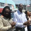 Norman Grindley/Chief Photographer
Musician and friends held a prayer vigil by the bus park in Half-Way-Tree in St. Andrew for Oneil Edwards, a member of the group Voicemail who is now in hospital. The deejay, was shot at his Duhaney Park home early Monday morning.