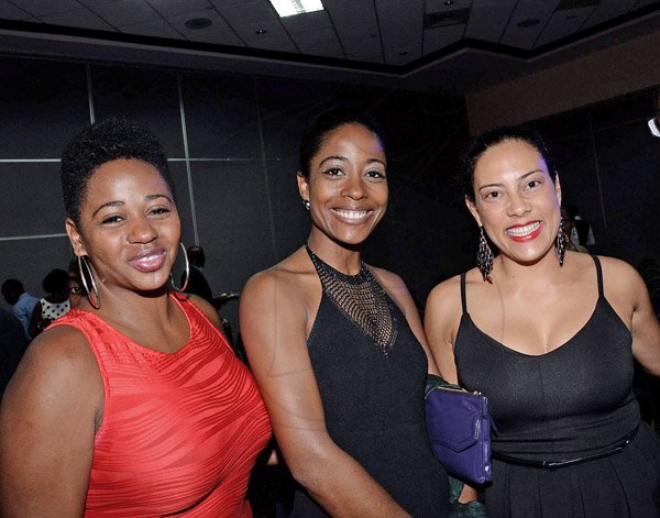 Winston Sill/Freelance Photographer
The 10th Anniversary of the Courtney Waslh Award for Excellence, held at Jamaica Pegasus Hotel, New Kingston on Thursday night October 16, 2014. Here are Kadija Richards (left); Ayisha Richards (centre); and Nadia Goubault (right).