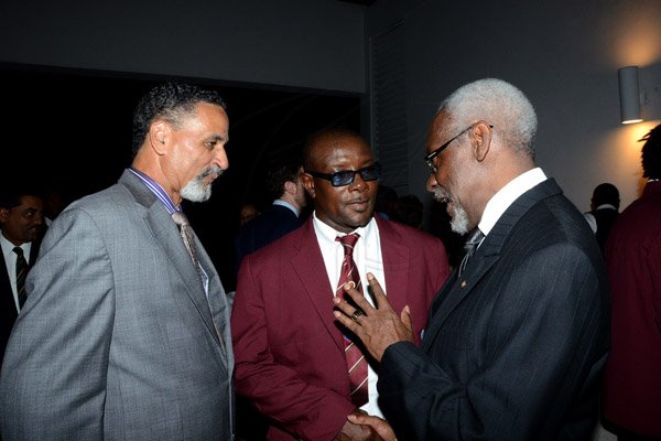 Winston Sill/Freelance Photographer
The West Indies Cricket Board Inc. (WICB) and The West Indies Players Association (WIPA) presents the WICB/WIPA 2nd Annual Awards Ceremony, held at the Jamaica Pegasus Hotel, New Kingston on Thursday night June 5, 2014. Here are Michael Hall (left); Richie Richardson (centre); and Former Prime Minister PJ Patterson (right).