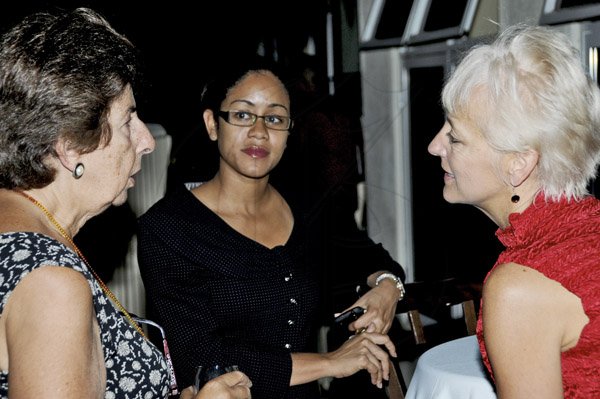 Winston Sill / Freelance Photographer
Spanish Court Hotel and J. Wray and Nephew  presents Wine Tasting Mondays, held at Spanish Court Hotel, St. Lucia Avenue, New Kingston on Monday night November 26, 2012. Here are Elena Girvan (left); Lee-Ann Godfrey (centre); and Kelly Tomblin (right).