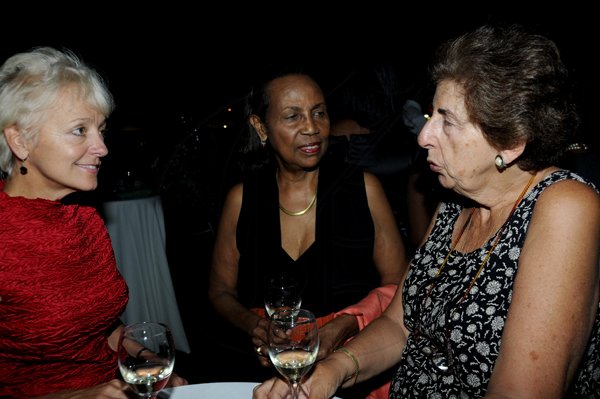 Winston Sill / Freelance Photographer
Spanish Court Hotel and J. Wray and Nephew  presents Wine Tasting Mondays, held at Spanish Court Hotel, St. Lucia Avenue, New Kingston on Monday night November 26, 2012. Here are Kelly Tomblin (left); Carole Fullerton (centre); and Elena Girvan (right).