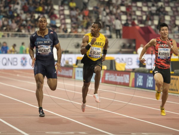 Yohan Blake of Jamaica competing in his heat in the 100m event2019 IAAF World Athletic Championships at the Khalifa International Stadium in Doha, Qatar on Friday September 27, 2019