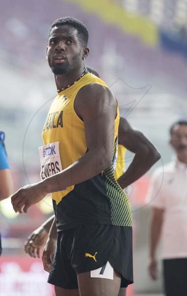 Andre Ewers failed to advance as a result of a disqualification from the men 200m. Ewers stepped on the line in the bend while competing in his heat of the 200m men event. 2019 IAAF World Athletic Championships held at the Khalifa International Stadium in Doha, Qatar on Sunday September 29, 2019.