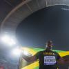 Silver medalist in the men discus event Fedrick Dacres celebrates second place at the