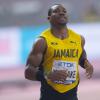 Yohan Blake moments after competing in the 200m Qualifiers at the