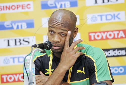 Ricardo Makyn/Staff Photographer
Asafa Powell Press Conference to give the reason?s why He as chosen to withdraw from the 100 Meters in the 2011 World Championships Daegu South Korea