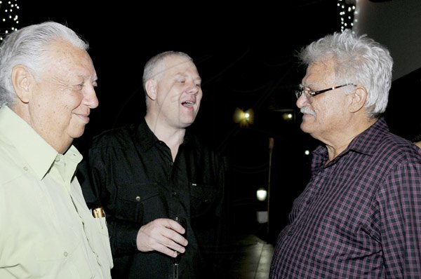 Winston Sill / Freelance Photographer
Wyndham Kingston Hotel host a "Winter Carnivale" Customer Appreciation Party, held at Wyndham Hotel, New Kingston on Friday night February 1, 2013. Here are Tony Lindo (left); David Hall (centre); and Wallace Campbell (right).