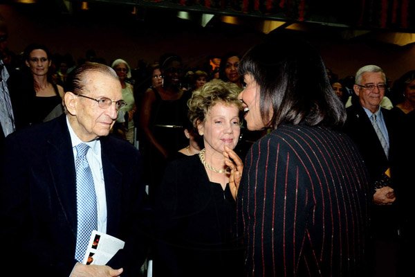 Winston Sill/Freelance Photographer
The National Youth Orchestra of Jamaica (NYOJ)  presents the YOA Orchestra of the Americas (YOA) in Concert, held at Church On The Rock, St. Andrew on Thursday night July 24, 2014.Here are former Prime Minister Edward Seaga (left); Carla Seaga (centre); and Prime Minister Portia Simpson-Miller (right).